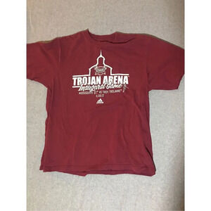 Mens Adidas Shirt Size XL Troy University Inaugural Game Red Maroon White